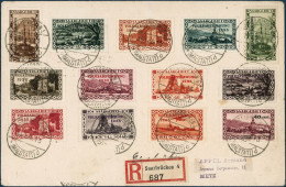 Lettre N°172 - 173/83 + PA + 12 Val Volksabstimmung 1935 + 1 Timbre 1934 S/lettre Recommandé Du 13/1/35 Pour Metz - TB - Other & Unclassified