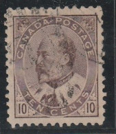 CANADA - N°82 Obl (1903-09) Edouard VII : 10c Violet-brun - Usati