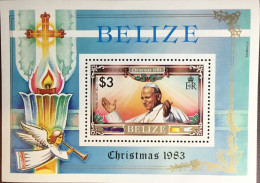 Belize 1983 Christmas Pope John Paul II Minisheet MNH - Belize (1973-...)