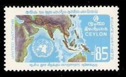 (118) Ceylon  1972  United Nations / Ecafe / Asia Map / Economy  ** / Mnh   Michel 424 - Sri Lanka (Ceylan) (1948-...)