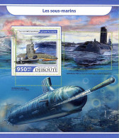 A7476 - DJIBOUTI - ERROR MISPERF Stamp Sheet - 2017  - Submarines - Sous-marins