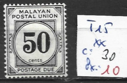 MALAISIE TAXE 15 ** Côte 30 € - Federated Malay States