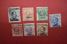 Stamps Greece ITALIAN OCCUPATION - ITALIAN POST 1912 "LIPSO" Ovpt, Complete Set Of 7 Values Used (Hellas 3VII/9VII). - Dodecanese