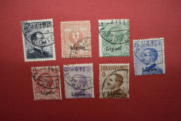 Stamps Greece ITALIAN OCCUPATION - ITALIAN POST 1912 "LIPSO" Ovpt, Complete Set Of 7 Values Used (Hellas 3VII/9VII). - Dodécanèse