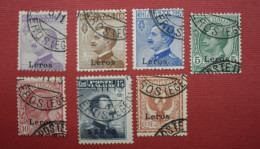 Stamps Greece ITALIAN OCCUPATION - ITALIAN POST  1912 "LEROS" Ovpt Complete Set Of 7 Values Used (Hellas 3VIII/9VIII - Dodécanèse