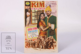 Original 1954 Kim India / Movie Advt Brochure - Errol Flynn, Dean Stockwell, Paul Lukas- 13 X 8,5 Cm - Publicité Cinématographique