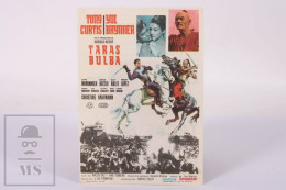 Original 1960 Taras Bulba / Movie Advt Brochure - Tony Curtis, Yul Brynner, Christine Kaufmann - 14 X 10 Cm - Bioscoopreclame