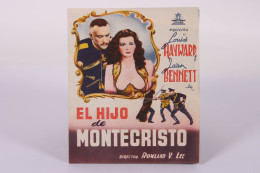 Original 1944 The Son Of Montecristo /Movie Advt Brochure - Louis Hayward, Joan Bennett, George Sanders Folded 12 X 1 Cm - Publicité Cinématographique