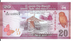 SRI LANKA 20 RUPEES 2020 UNC P 123 G - Sri Lanka