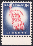 !a! USA Sc# 1042 MNH SINGLE W/ Bottom Margin (a2) - Liberty Issue: Statue Of Liberty - Nuevos
