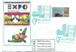 IRLAND / EIRE. EXPO UNIVERSELLE MILANO 2015., Lettre Avec Timbre Irlandais, Du Pavillon IRLANDE (rare) - Storia Postale