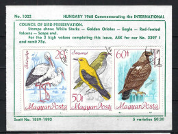 HONGRIE Ca.1967: Sèrie De 5 TP "OISEAUX" Obl. CAD - Blocs & Feuillets