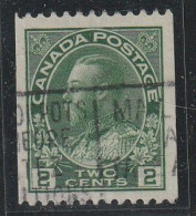 CANADA - N°109b Obl (1918-25) George V : 2c Vert : Dentelé 12 Horizontalement - Used Stamps