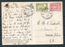 1965 Denmark K/S PETER FABER Cable Ship Postcard, Aarhus - Swindon England  - Covers & Documents