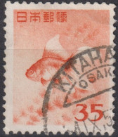 1952 Japan  Kaiser Hirohito (Showa Era ° Mi:JP 590, Sn:JP 556, Yt:JP 509, Goldfish (Carassius Auratus) - Usados