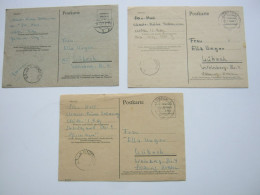 1945 , LÜBECK , 3 Ganzsachen Aus Einem Lazarett Aus Mölln , Reiner Bedarf ! - Lettres & Documents