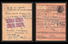 25303/ Bulletin D'expédition France Colis Postaux Bas Rhin Marmoutier 1920 N° 24 BLOC 4 Non Dentelé (imperforate) - Briefe U. Dokumente
