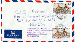 74839 - Mauritius - 2002 - 2@6,00Rp Copra A LpBf PORT LOUIS -> Deutschland, M Dt Posthinweisstpl - Maurice (1968-...)