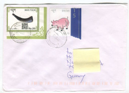 Cover Bhutan 2022 Year Of Pig  Sent From Phuensholing - Bhoutan