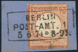 1872, 1/2 Groschen Großer Brustschild, Kabinettbriefstück Mit Ra3 "BERLIN POST-ANT !" - Used Stamps