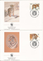 Russia FDC 25-11-1993 WWF Siberian Tigers Complete Set Of 4 On 4 Covers With Cachet - FDC
