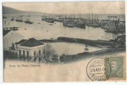 Porto De Ponta Delgada Acores Portugal B/w PPC NON Traveled With R.15 Povoacao 29apr1904 - Açores