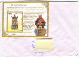 Cover Bhutan 2022 Minisheet Tashigomang Sent From Phuensholing - Bhoutan