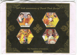 Cover Bhutan 2022 Minisheet The Transition Of Destinies Royal Family Narendra Modi From Phuensholing - Bhoutan