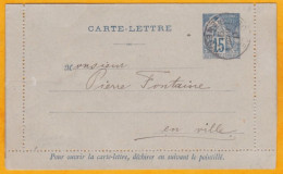 1891 - Entier Carte Lettre 15 C Groupe De Gorée, Sénégal Pour La Ville - Storia Postale