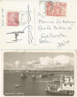 Paraguay Naval Traffic In Bahia De Asuncion - Photo B/w PPC 20oct1956 To Italy With 2 Stamps - Paraguay