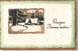 LATVIA. LETTLAND. Priecigus Ziemas Svetkus! PC 1930s - Lettonie