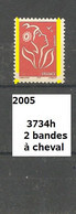 Variété 2005 Neuf** Y&T N° 3734h Avec 2 Bandes à Cheval - Unused Stamps