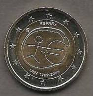 2009-ESPAÑA. MONEDA 2 EUROS.X ANIVER DE LA UNIÓN MONETARIA EUROPEA. SIN CIRCULAR - Espagne