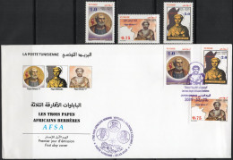 The Three African Popes -Tunisia 2019 (full Set+ FDC )//Les Trois Papes Africains -Tunisie 2019 (série +FDC) - Cristianismo