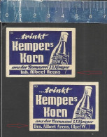 TRINKT KEMPER'S KORN - OLPE - ALTES DEUTSCHES STREICHHOLZ ETIKETTEN - OLD MATCHBOX LABELS GERMANY - Boites D'allumettes - Etiquettes