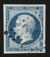 25c EMPIRE (n°15) Oblitéré. Cote 290€. Signé SCHELLER. Superbe. - 1853-1860 Napoléon III.