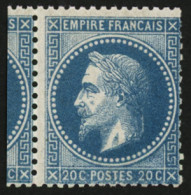 20c Lauré Type I Bleu Foncé (n°29Aa) Neuf **. Qqles Dents Courtes. Trés Frais. Gomme Superbe. TTB. - 1863-1870 Napoléon III. Laure
