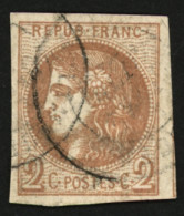 2c BORDEAUX (n°40B) TTB Margés Obl. Cachet à Date. Cote 330€. Signé SCHELLER. TB. - 1870 Uitgave Van Bordeaux