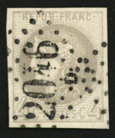 4c BORDEAUX (n°41B) TB Margé Obl. GC 2046D. Signé CALVES. Superbe. - 1870 Emisión De Bordeaux