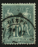 10c Sage Vert Type II (n°76) Obl. T.17 DIEPPE. Cote 325€. TB. - 1876-1898 Sage (Tipo II)