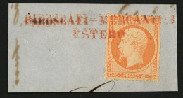 40c (n°23) Obl. PIROSCAFI MERCANTILI ESTERO Sur Fragment. RARE. Superbe. - 1849-1876: Klassik