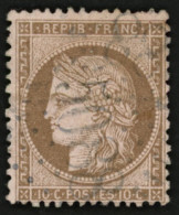 INEBOLI : 10c CERES (n°54) Obl. GC 5088. Authentique Mais Chiffre 5 Renforcé. Cote 750€. TB. - 1849-1876: Période Classique