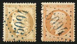 RHODES : 40c (n°23) Obl. GC 5094 + 15c CERES (n°59) Obl. GC 5094 Bleu. Cote 495€. Superbe. - 1849-1876: Classic Period