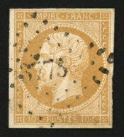 TRIPOLI - SYRIE : 10c (n°13) TB Margé Obl. PC 3773. Cote 350€. TTB. - 1849-1876: Periodo Classico