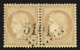 TRIPOLI - SYRIE : Paire 10c CERES (n°59) Obl. GC 5101. Signé BRUN. Superbe. - 1849-1876: Période Classique