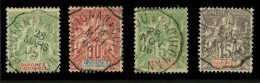 DAHOMEY : Sélection 4 Timbres Type Groupe Avec Cachets Ambulants Ferroviaires. Rare. TB. - Other & Unclassified