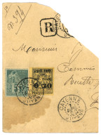 GUYANE : CG 5c + GUYANE 0f20 S/ 35c (n°4a) Obl. CAYENNE Sur Fragment. TB. - Other & Unclassified