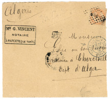 TAHITI : 1876 40c AIGLE Obl. OCN Sur Grand Fragment (devant De Lettre) Pour L' ALGERIE. RARE. TB. - Autres & Non Classés