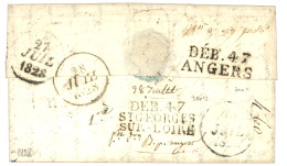 MAINE ET LOIRE : 1828 Double DEBOURSES : DEB. 47 St GEORGES SUR LOIRE + DEB. 47 ANGERS. Superbe. - 1801-1848: Précurseurs XIX