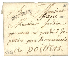 HTE VIENNE : 1765 DVDORAT (Lenain 3) + "FRANC" Lenain 4 Sur Lettre Avec Texte. Indice 16 + 19. TB. - 1701-1800: Precursori XVIII